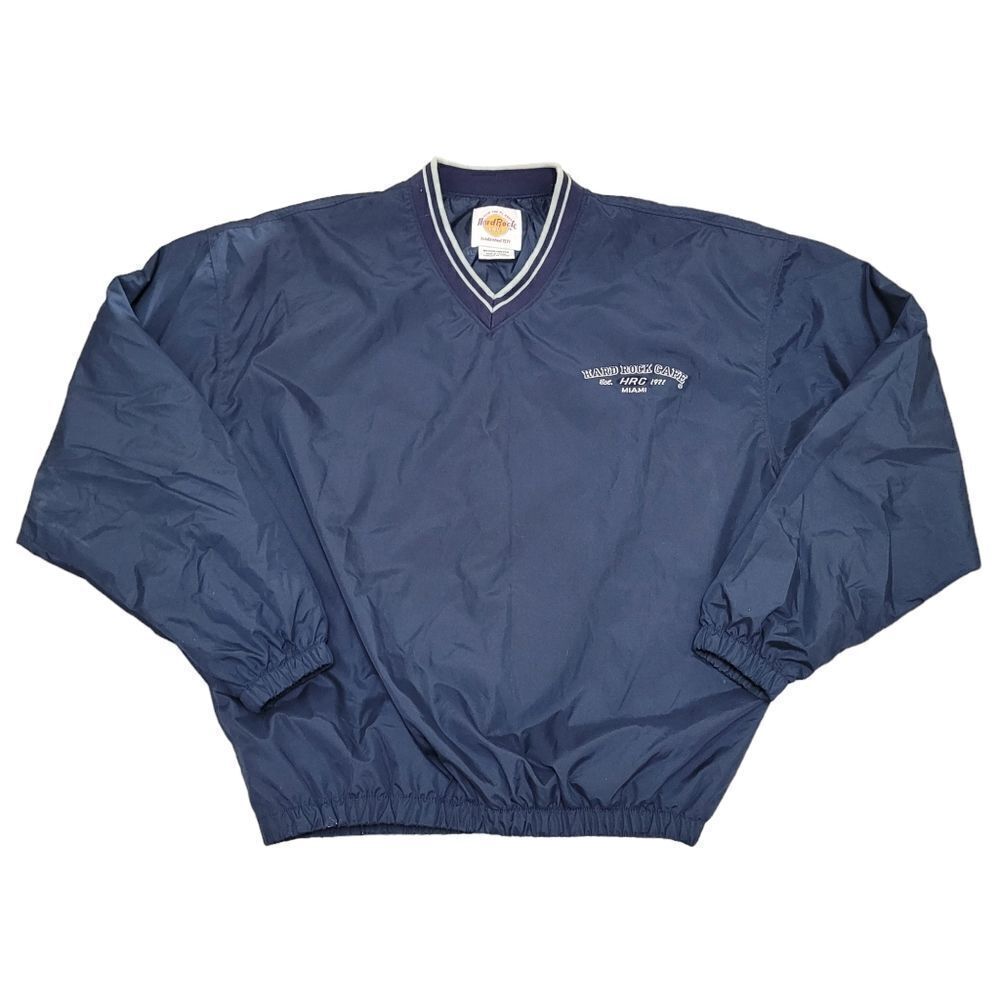 Vintage Hard Rock Miami blue golf windbreaker